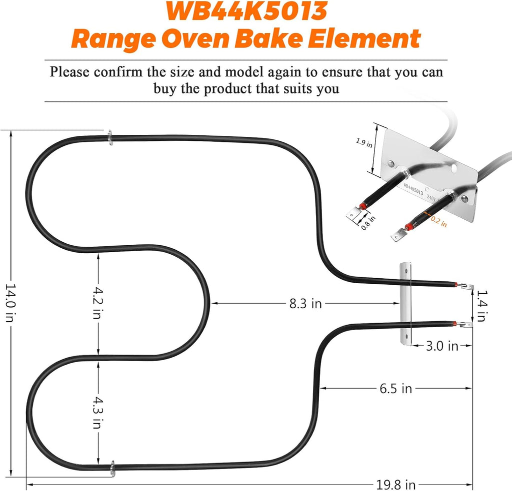 WB44K5013 WB44K5010 Range Oven Bake Element by Blutoget-Fit for GE Hotpoint Ken-more General Electric Oven Bottom Heating Element Replaces WB44K5008 WB44K5010 ERB44K5013 AP2030969 AP4404441