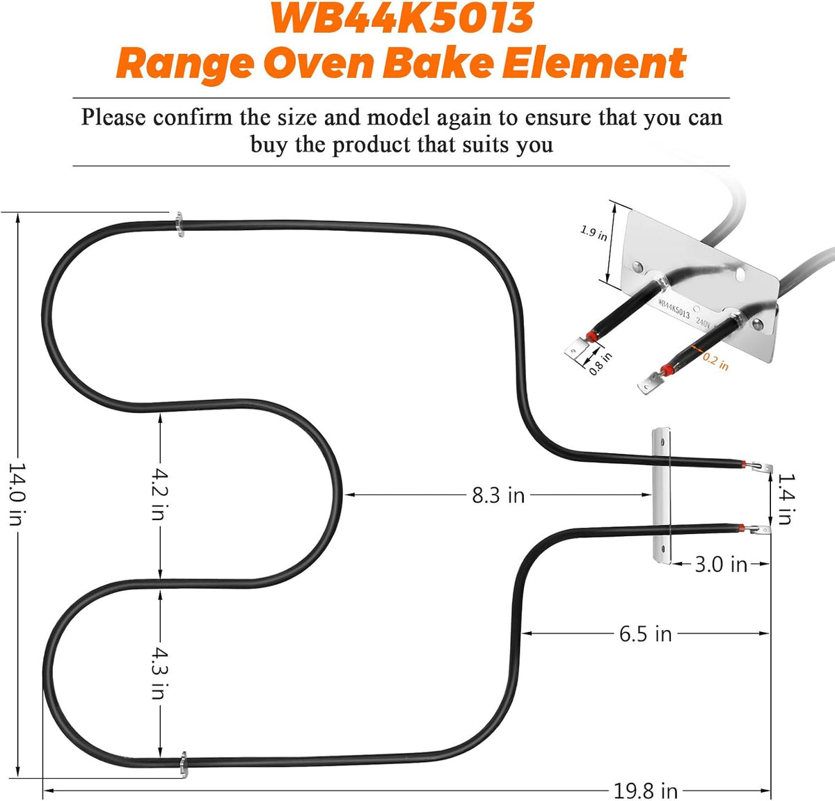 WB44K5013 WB44K5010 Range Oven Bake Element by Blutoget-Fit for GE Hotpoint Ken-more General Electric Oven Bottom Heating Element Replaces WB44K5008 WB44K5010 ERB44K5013 AP2030969 AP4404441