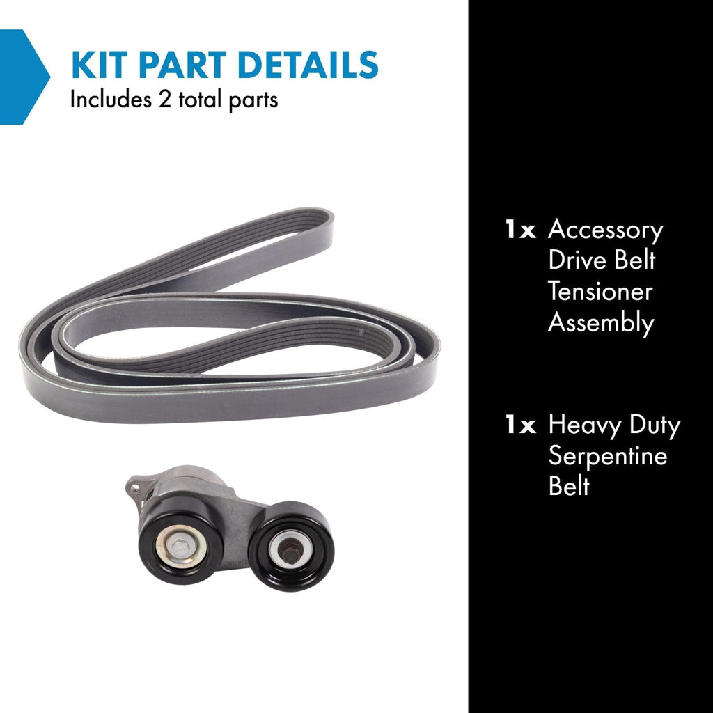 TRQ Serpentine Drive Belt Component Kit