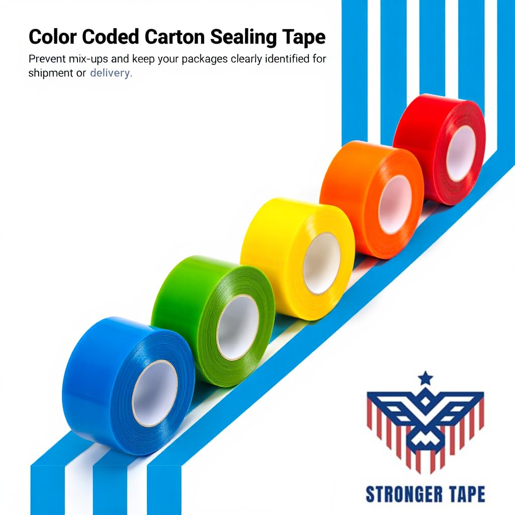 Blue Carton Sealing Tape, Packing Tape, Moving Tape 2" x 110 Yard,2.0 mil Thick, Heavy Duty (1 Roll)