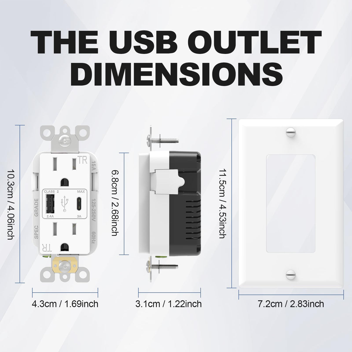 ThunderWay USB Outlet, 4.2A 15 Amp Wall Outlet with USB Ports
