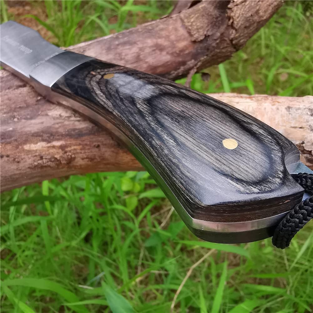 8.5" Camping Hatchet Axe with Nylon Sheath,Small Tomahawk Viking Axe Forged High Carbon Steel for Full Tang Wooden