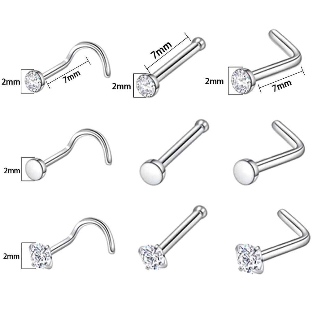94PCS Mixed-pack Piercing Kits for All Body Piercings Stainless Steel 14G 16G 20G Jewelry and Needle with Tools Nose