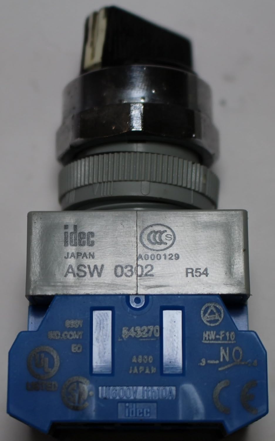 IDEC ASW320 SWITCH, SELECTOR, DPDT-2NO, 10A, 600V