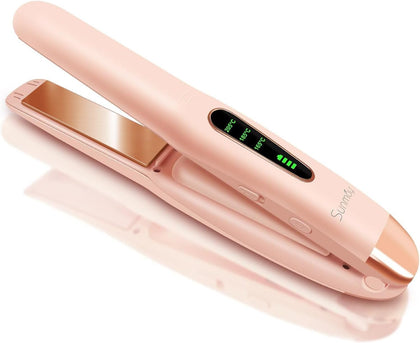 Cordless Hair Straightener, Titanium Portable Straightener for Travel, Dual Voltage Cordless Flat Iron Hair