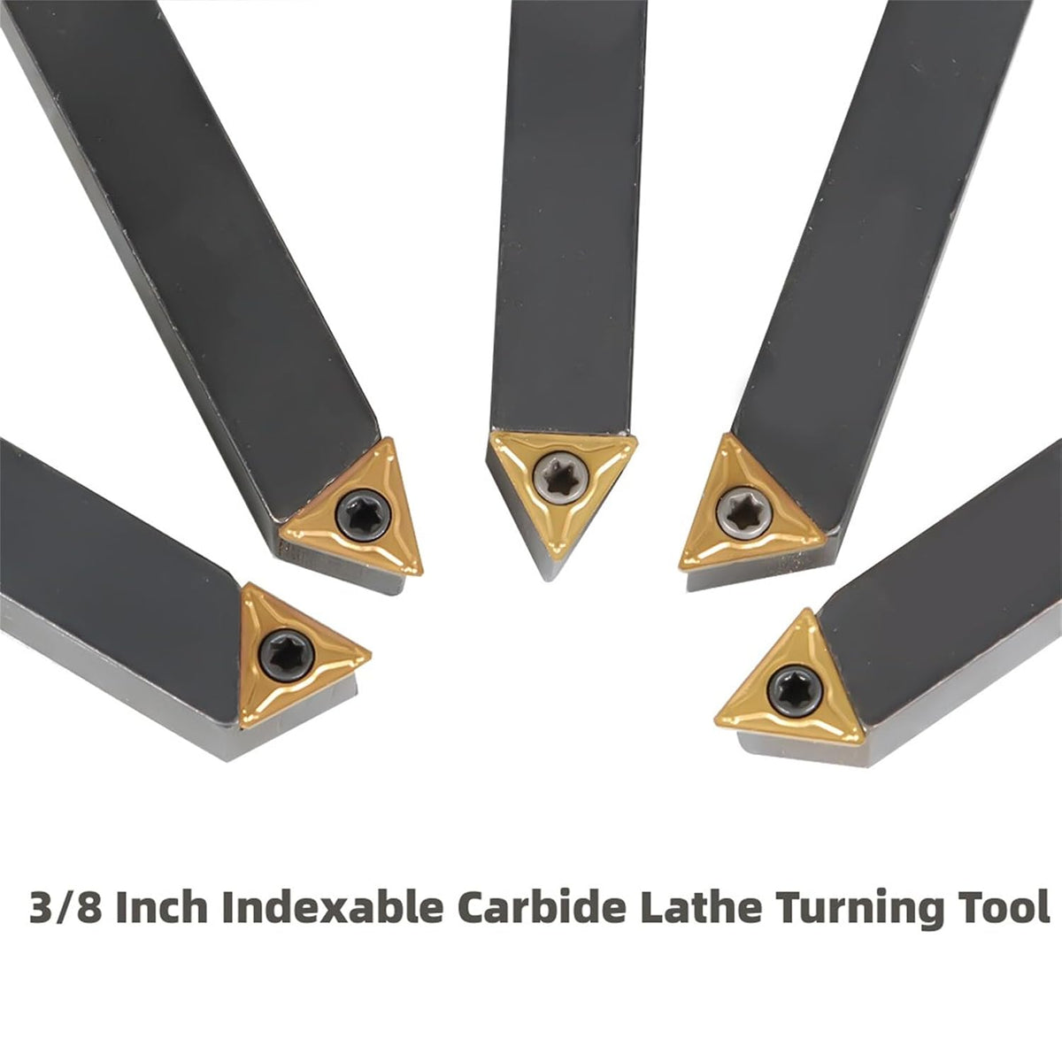 Kimllier 5Pcs 3/8" Indexable Carbide Lathe Turning Tool Holder