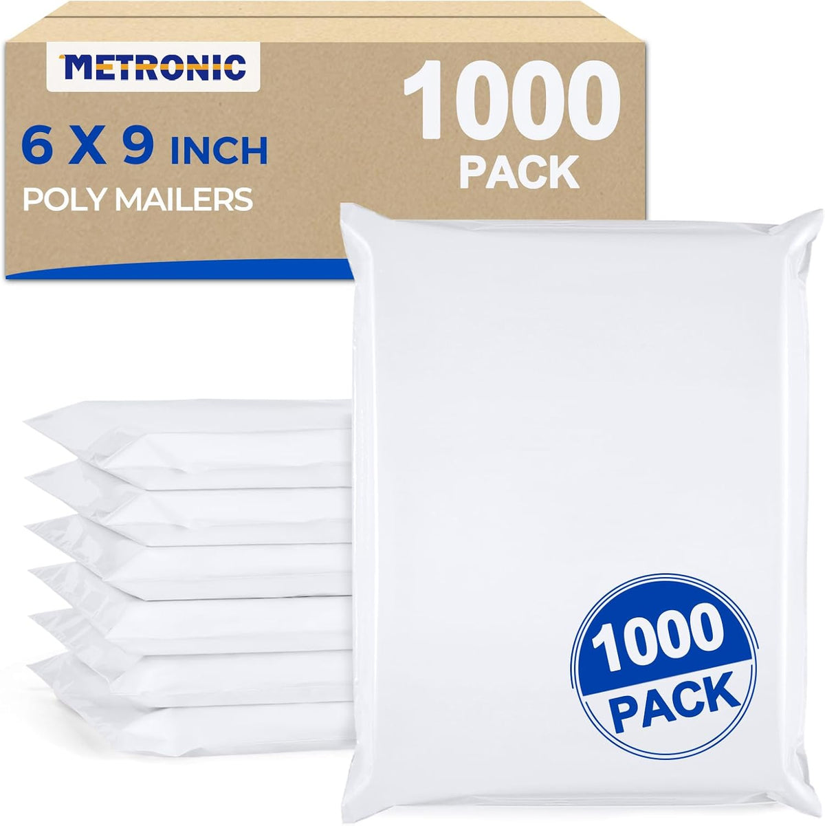 Poly Mailers 6x9" 1000Pcs White Small Shipping Bags for Business