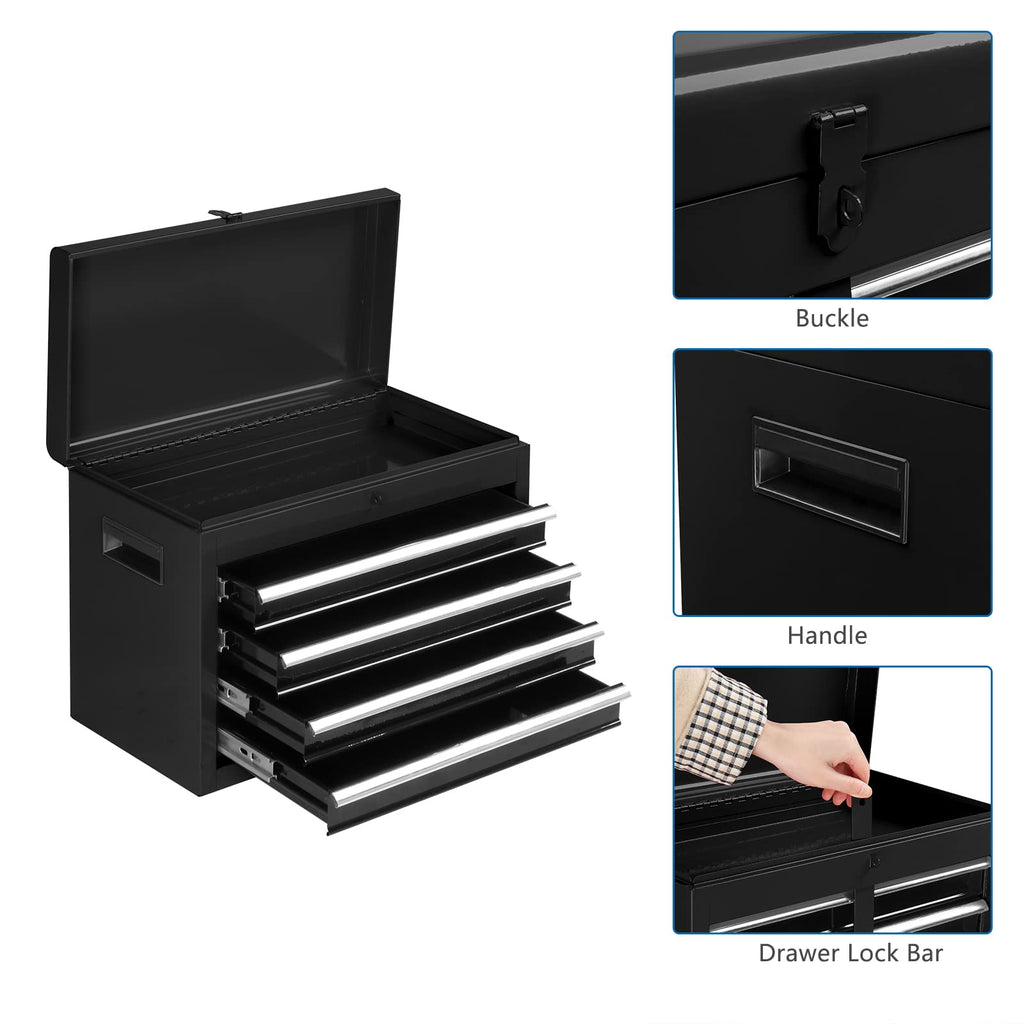 5-Drawer Rolling Tool Chest, Tool Storage Cabinet w/Drawers, Lockable Wheels, Detachable Top & Adjustable Shelf