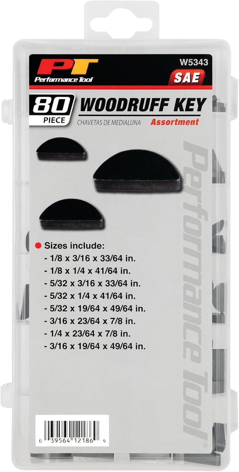 Performance Tool W5343 80-Piece SAE Woodruff Key Assortment Kit