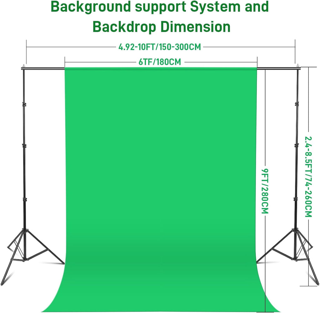 Photography Lighting kit with Backdrops, 8.5x10ft Backdrop Stands, Zyernar LED Bulbs Umbrella Softbox Continuous