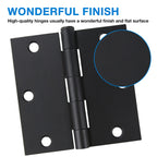 Matte Black Door Hinges 3.5" x3 1/2 Inch Square 48 Pack Interior
