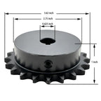 #40 Roller Chain Sprocket Type B 5/8 inch Bore 21 Tooth, Hardened Antirust 1045 Steel Drive Sprockets 40B21-5/8