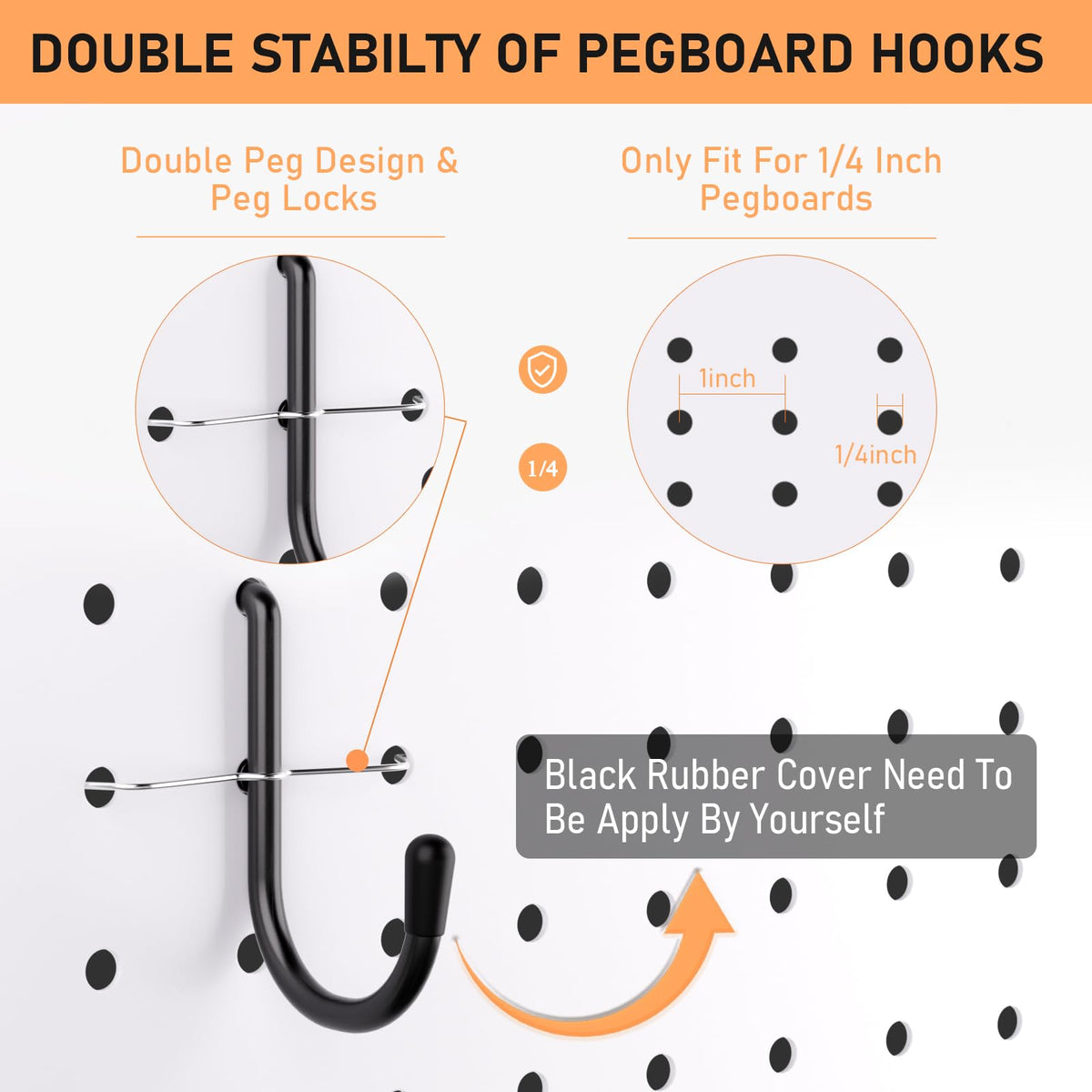 300 PCS Heavy Duty Pegboard Hooks Accessories Kit with Pegboard Bins