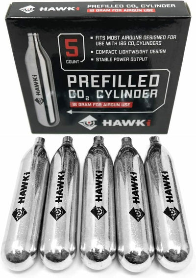 12 Gram CO2 Cartridges for Air Guns, BB Guns, Airsoft Pistols & Paintball Accessories