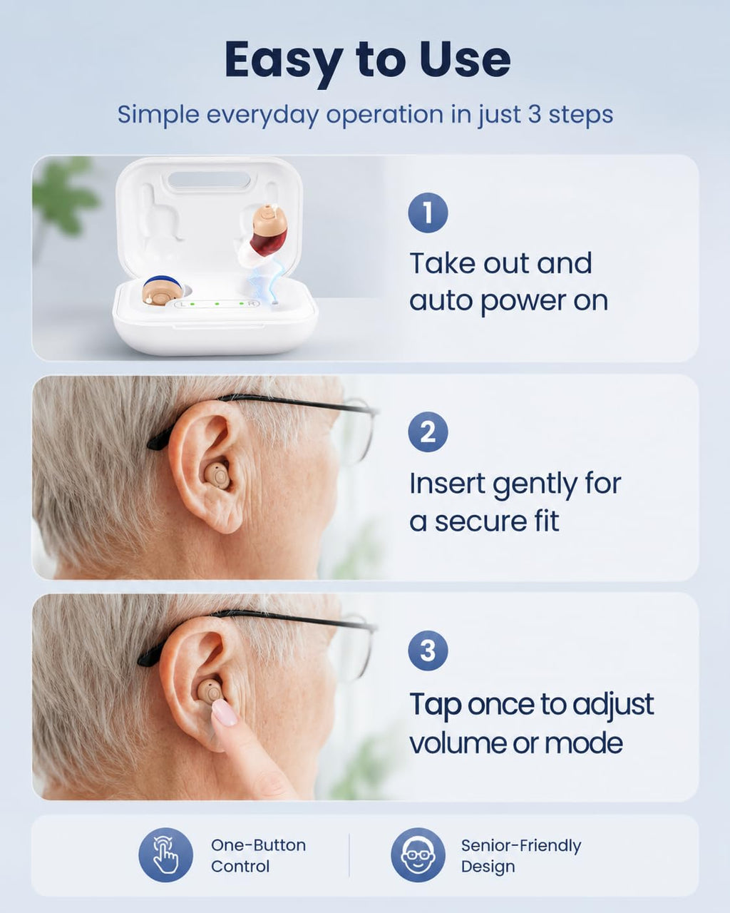 Hearing Aids, OTC Rechargeable Hearing Aids for Seniors & Adults