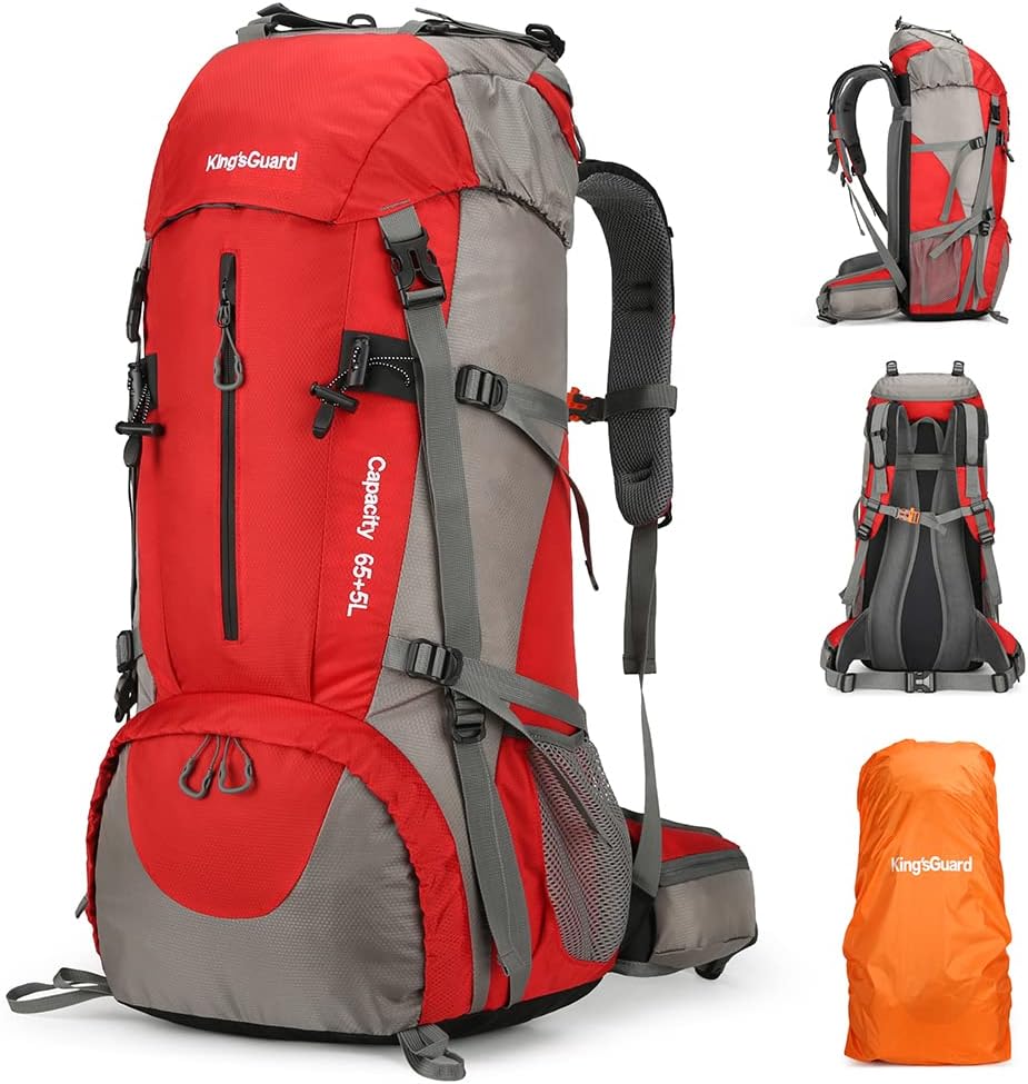 70L Hiking Backpack with Rain Cover Lightweight Waterproof Travel Camping Backpack Large Backpacking Pack