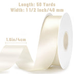 Double Faced Ivory Satin Ribbon - 1-1/2 Inch x 50 Yards