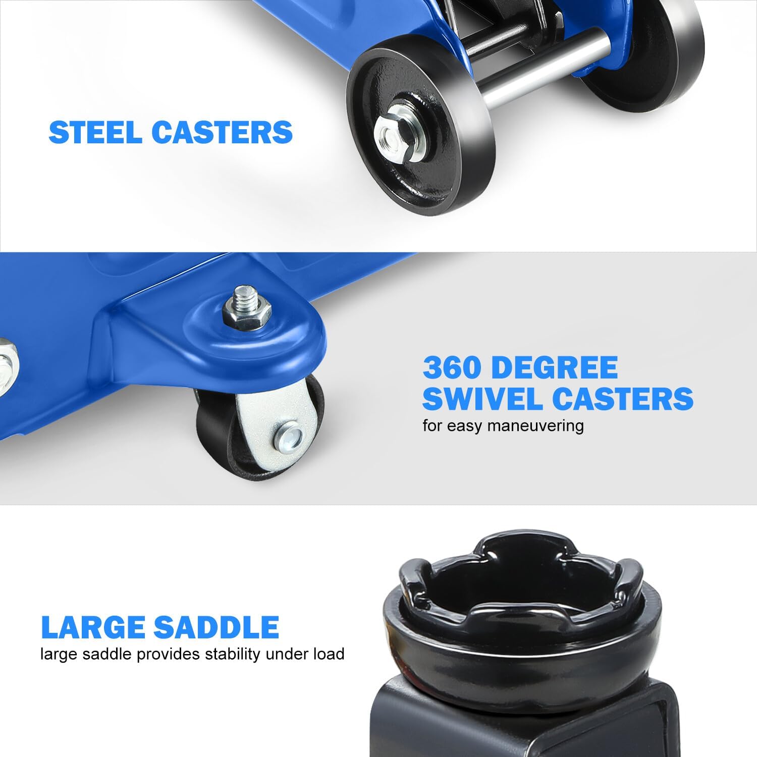 1.5 Ton Car Floor Jack Low Profile Hydraulic Trolley Service/Floor Jack, 1.5T / 3000 lbs Capacity, Lifting Range 5.3