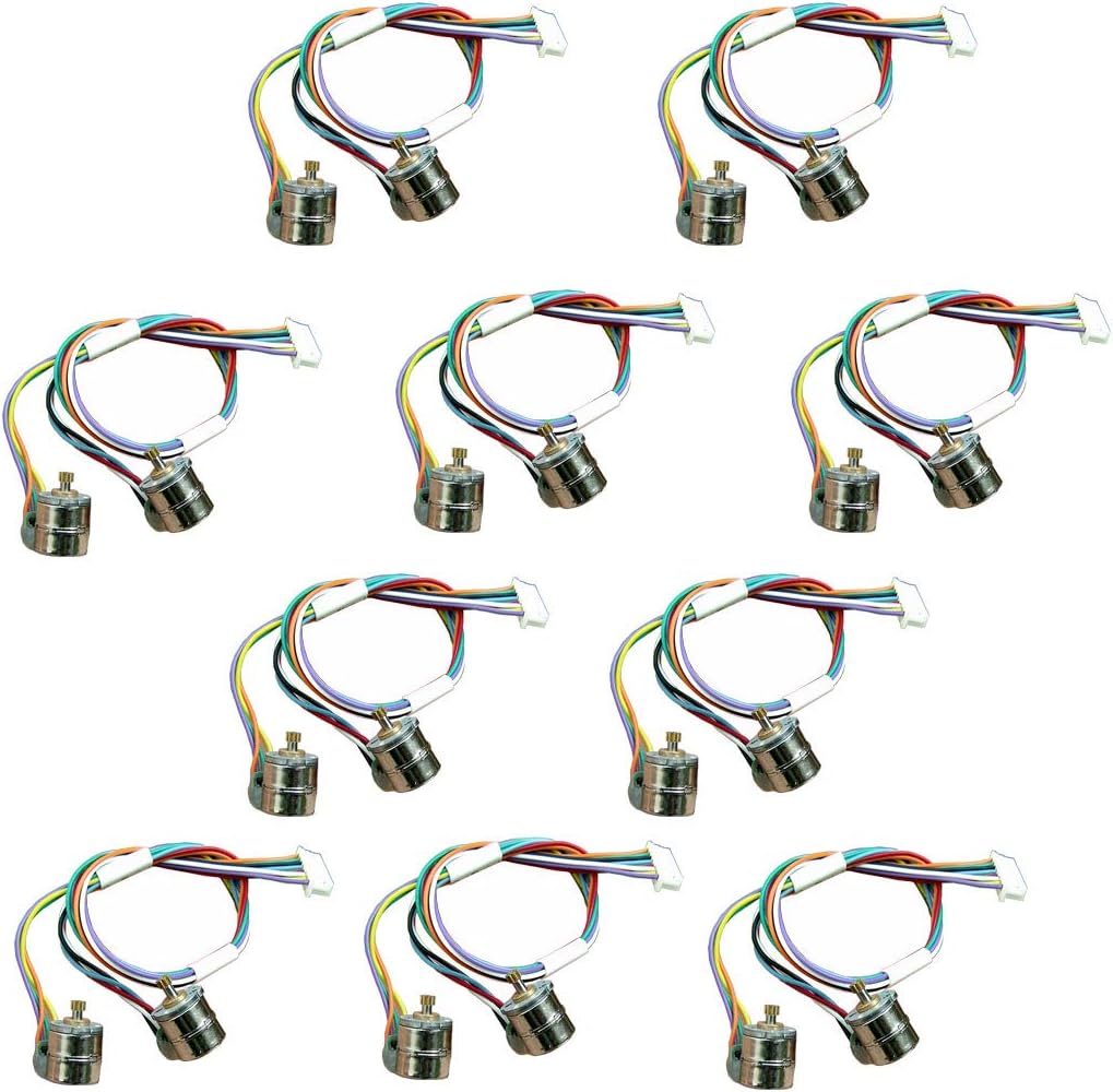 10 pair 8mm Micro Stepper Motor 2-Phase 4-Wire DC 5-6V with Connection line +gear