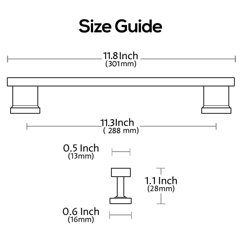 11-1/3" Brushed Satin Nickel Cabinet Pulls 5 Pack, AL3061SN