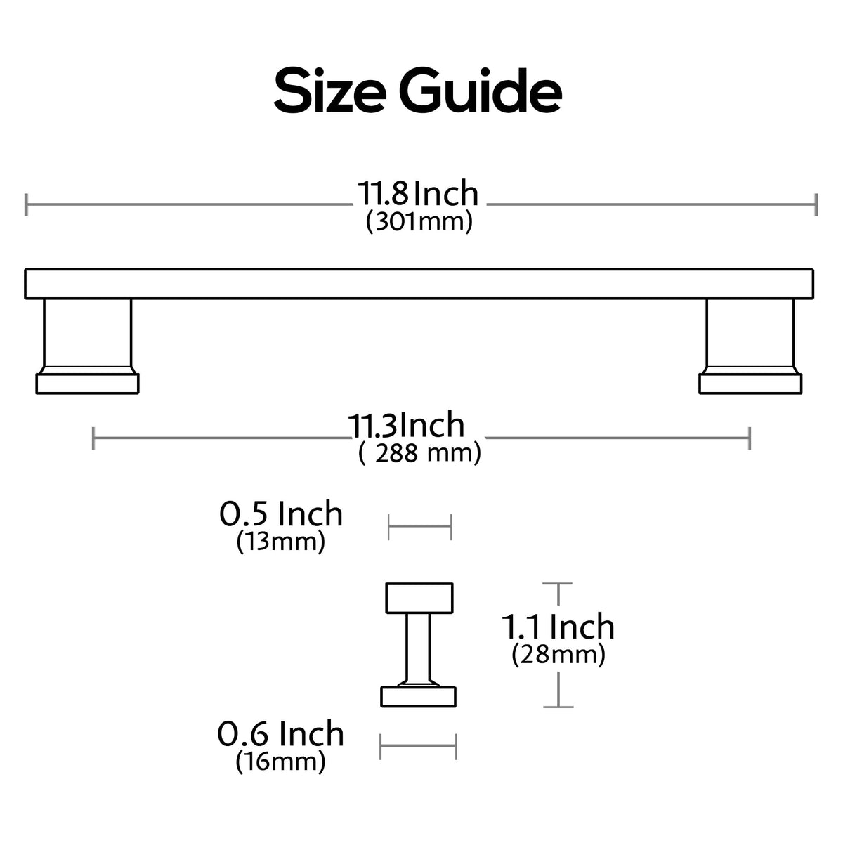 11-1/3" Brushed Satin Nickel Cabinet Pulls 5 Pack, AL3061SN