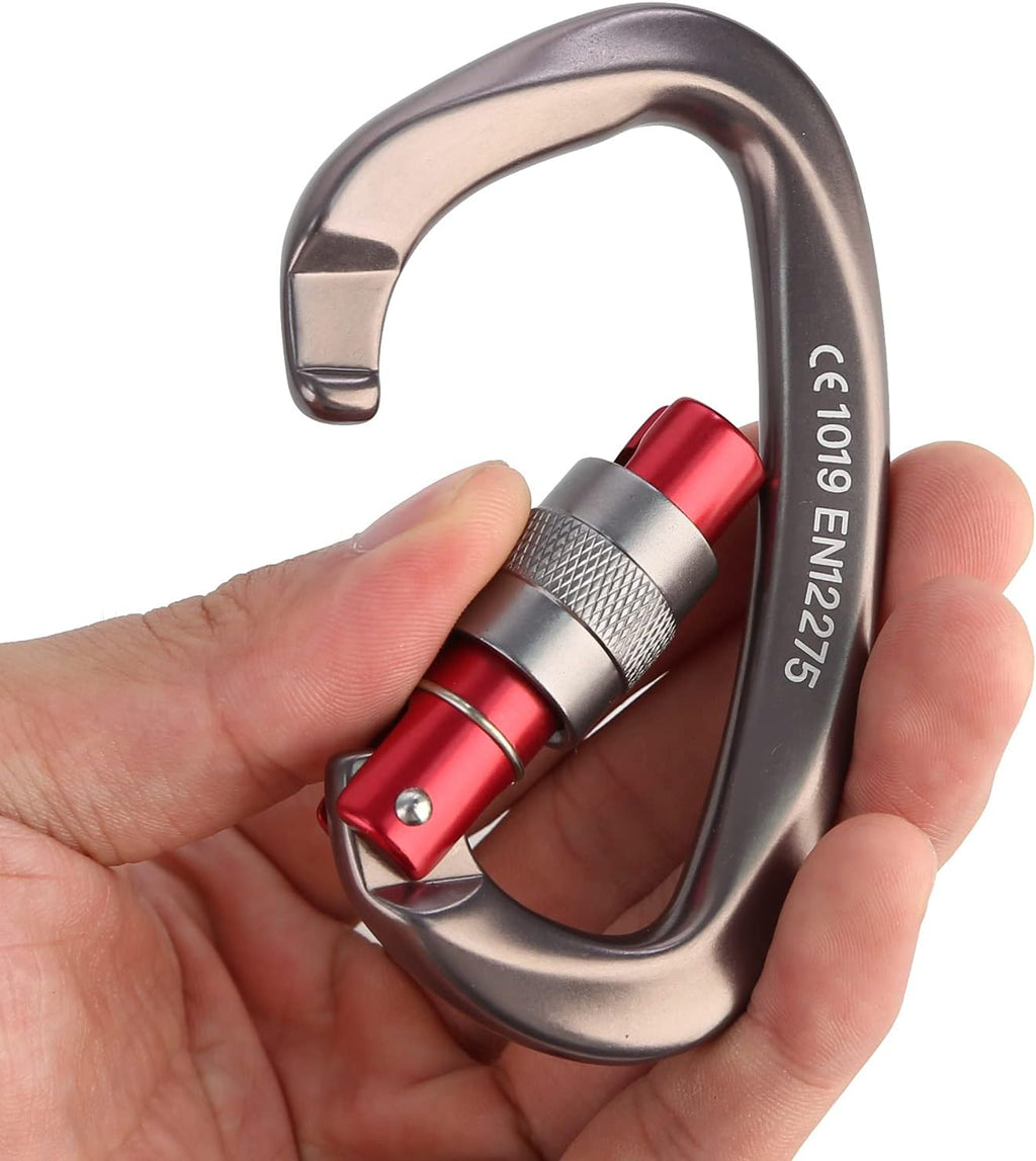Screwgate Locking Carabiner Clip - Professional Rock Climbing Carabiner Screw Lock,Heavy Duty Carabiners for