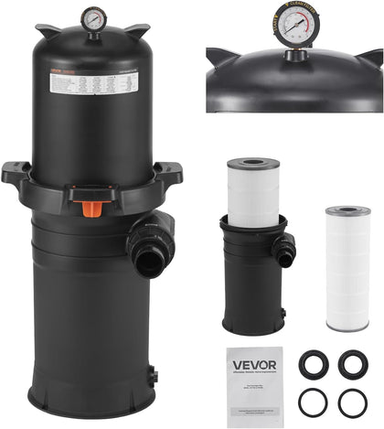 2026 Pro Pool Cartridge Filter System 200 sqft, Pool Filter for Inground & Above Ground Pools, Compatible W/Pumps