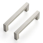 Brushed Nickel Square Cabinet Handles & Pulls 4-1/2 Inch 32 Pack