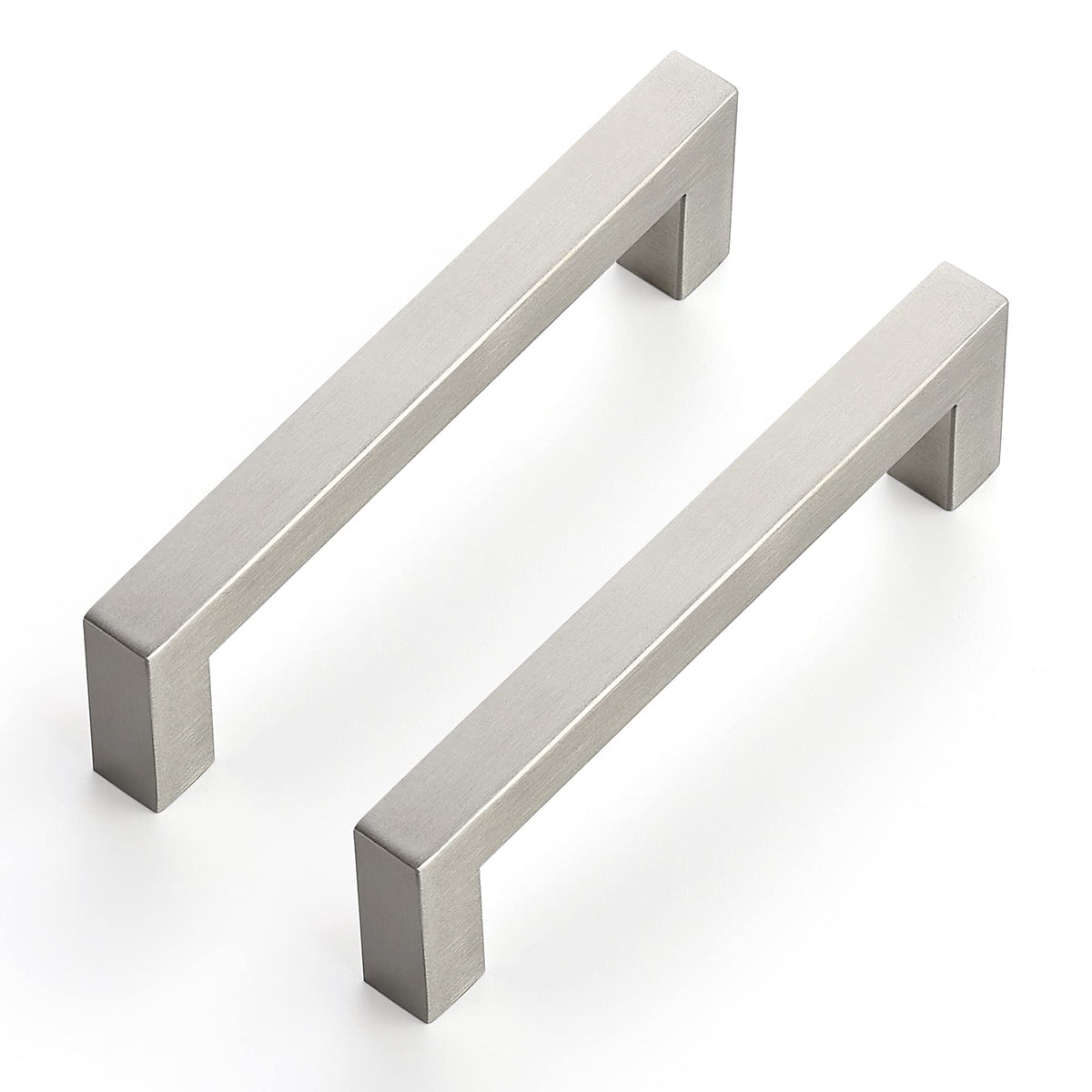 Brushed Nickel Square Cabinet Handles & Pulls 4-1/2 Inch 32 Pack