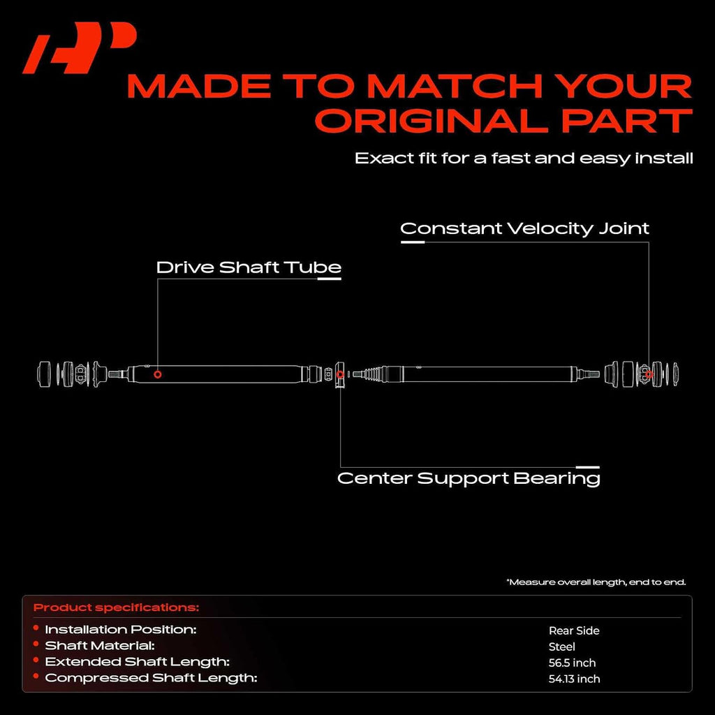 A-Premium Rear Drive Shaft Driveshaft Assembly Compatible with Jeep