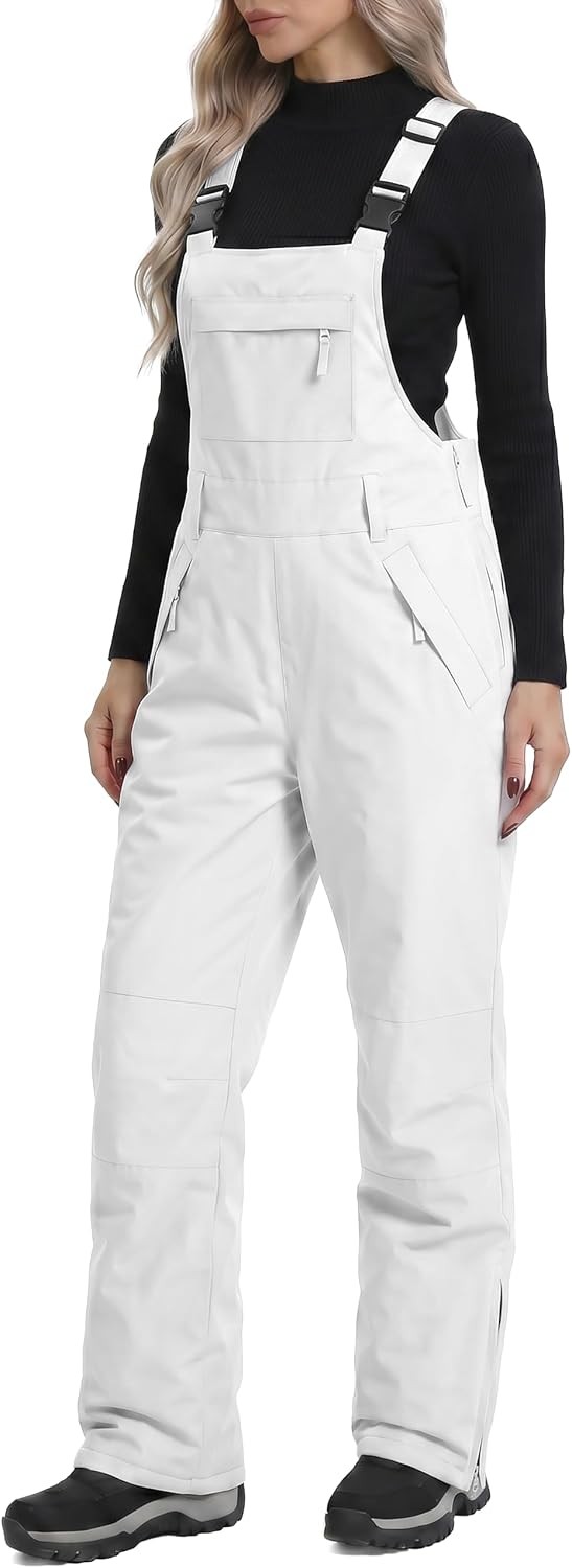 Women's Ski Snow Bibs Adjustable Straps Overalls | Waterproof Insulated Pnats Outdoor Snowboarding