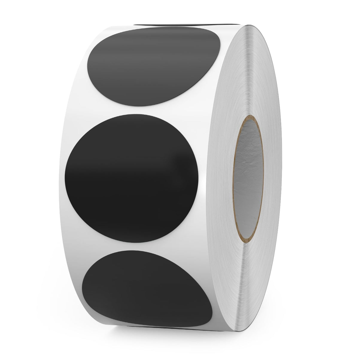 Black Round Stickers Roll 1.5 Inch Vinyl Dot Labels 1000 PCS