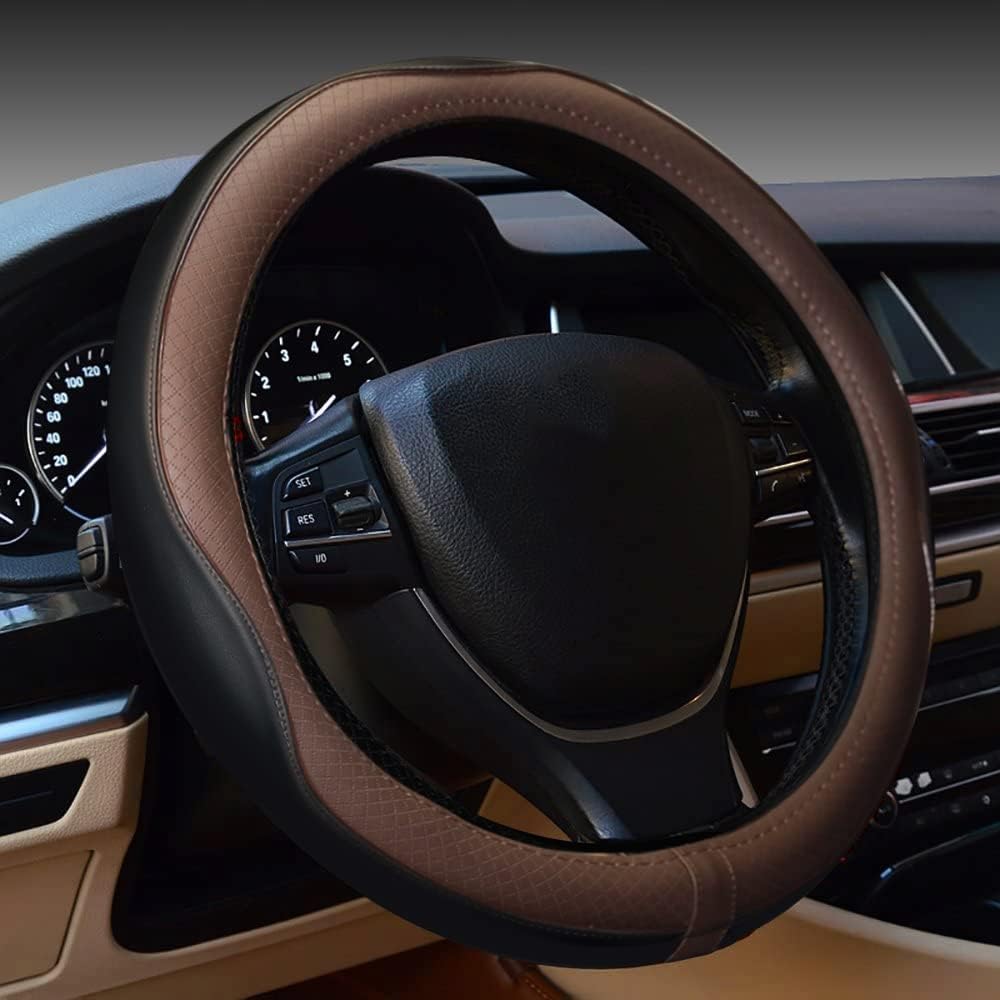 Gomass Car Steering Wheel Cover, Anti-Slip, Safety, Soft, Breathable, Heavy Duty, Thick, Full Surround, Sports Style