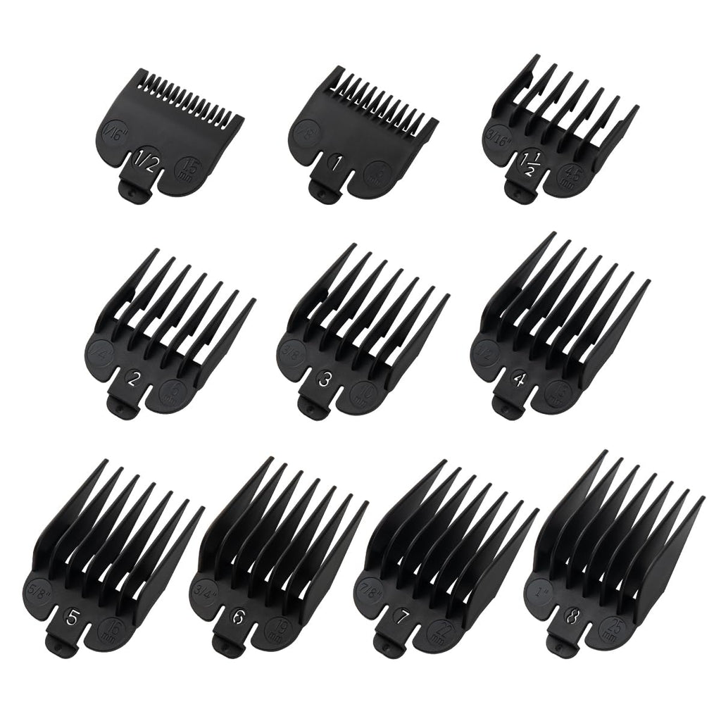 Clipper Guards Set Compatible with Wahl Clippers (Not for All Models), Clipper Guides Replacement - 1/16" to 1", 10