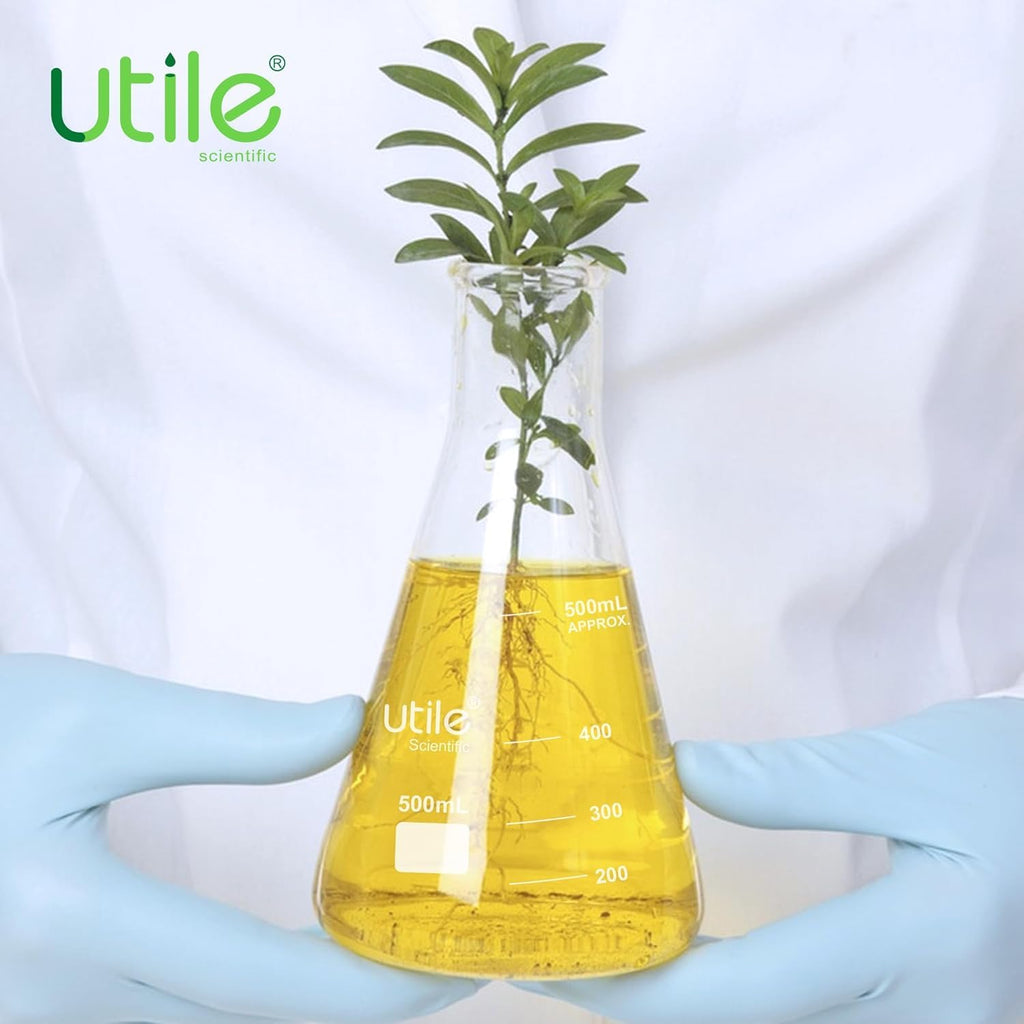 3pcs of Glass Erlenmeyer Flask Set, 250ml 500ml 1000ml Narrow Mouth Erlenmeyer Flasks, Borosilicate 3.3 Glass Conical