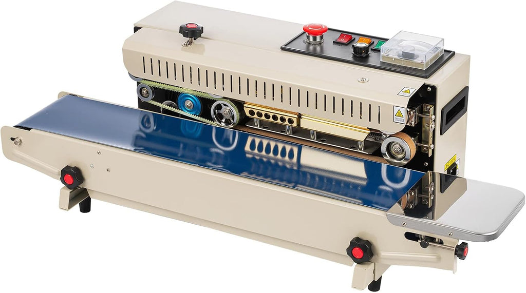 Continuous Band Bag Sealer FR900 Adjustable Speed/Seal Width and Temperature Auto Continuous Sealing Machine for