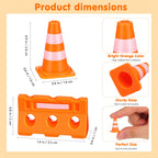 48/80 Pack Mini Traffic Cones and Barricade Set, Tiny Stop Signs
