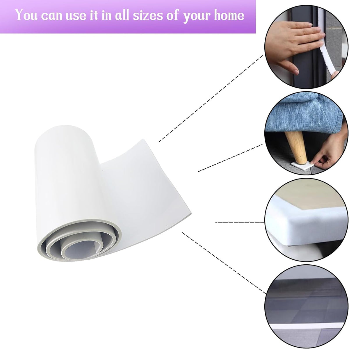 Closed Cell Neoprene Foam Rubber Sheet with Adhesive - 72 x 17 x 1/4 Inch Multi-Function Insulation, Soundproofing