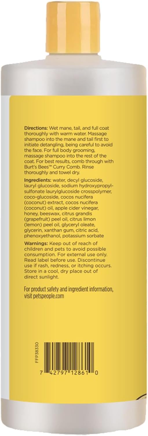 Burt's Bees for Horses Detangling Shampoo, with Coconut Oil, 32 Oz