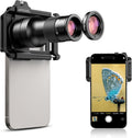 6X Telephoto Lens & 150mm Macro Lens, 2 in 1 Phone Camera Lens Kit with Universal Lens Clip, Phone Lens Attachment