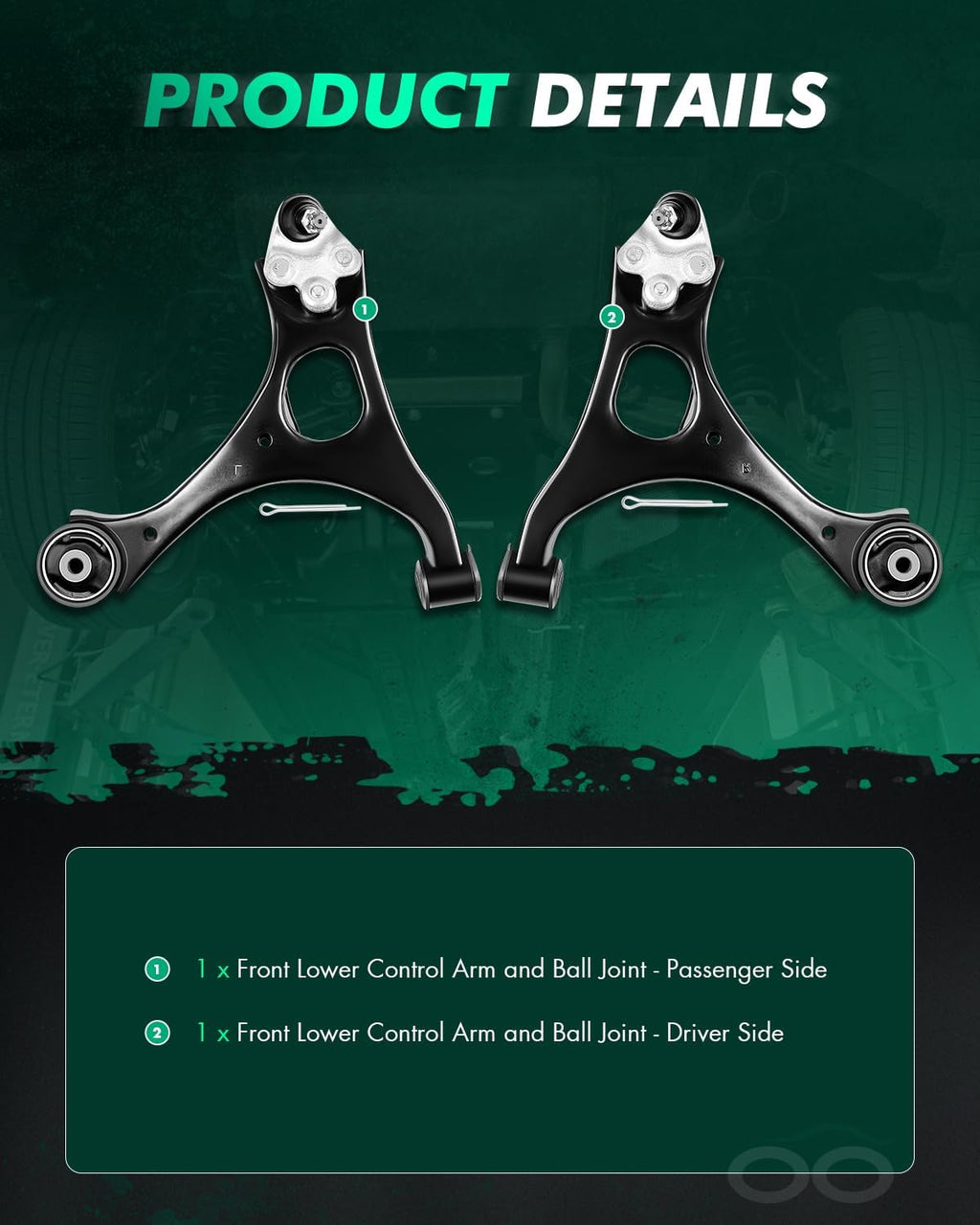 SCITOO 2pcs Front Suspension Kit Lower Control Arm and Ball Joint Assembly
