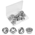 10 Pcs M10 x 1.5mm Serrated Flange Hex Nuts, 304 Stainless Steel