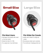 Motorcycle Ear Plugs, Wind Noise Reduction, 2 Sizes Reusable, 25 dB