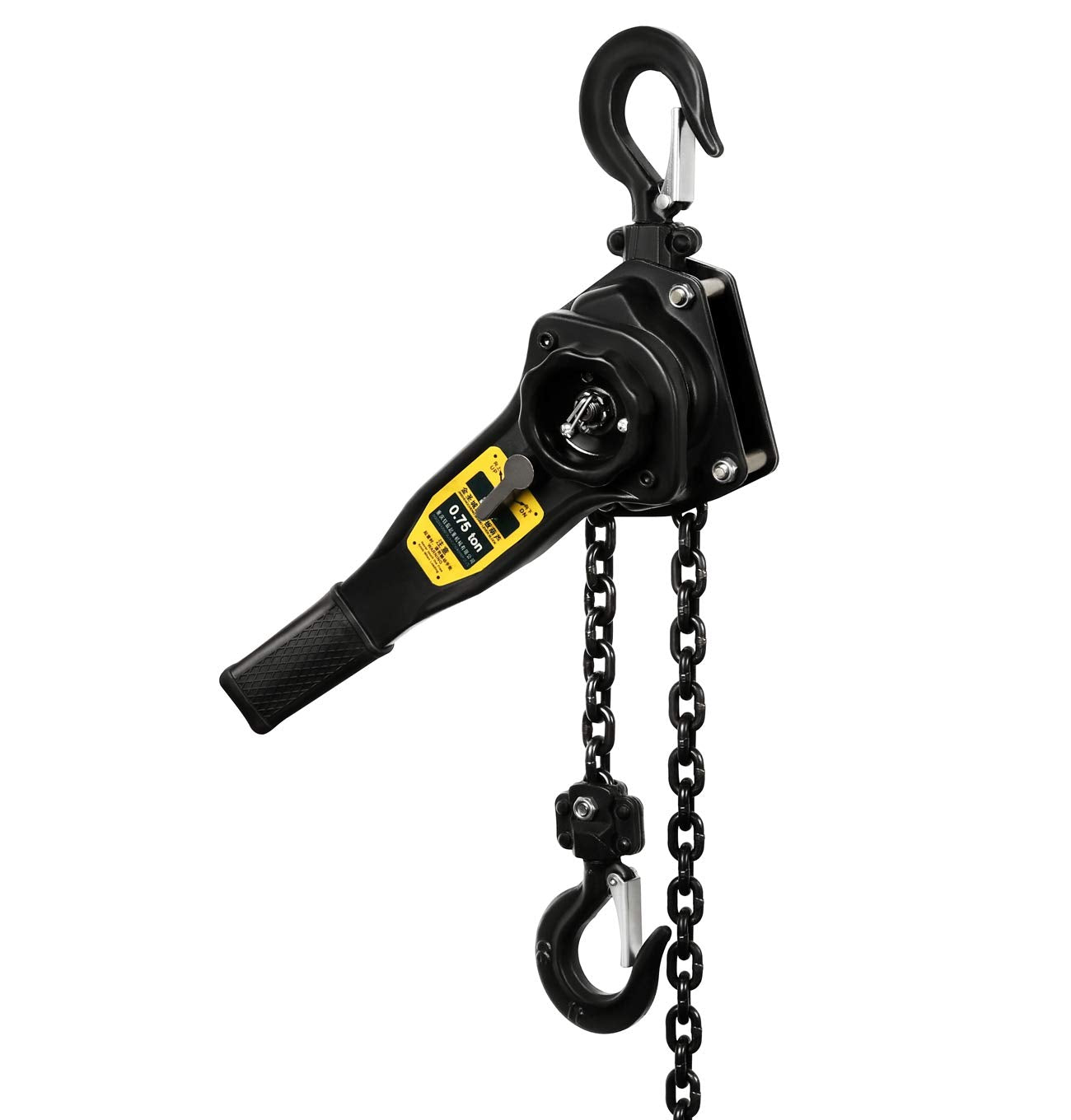 Manual Lever Hoist Come Along 3/4 TON 1650 LBS Capacity 10FT Lift 2 Heavy Duty Hooks Commercial Grade Steel for