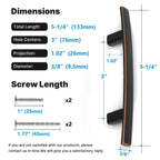 50 Pack Oil Rubbed Bronze Cabinet Pulls, Solid Zinc Alloy, 3 Inch CC