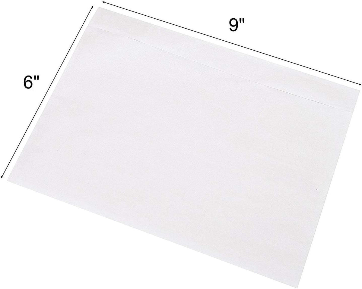 6" x 9" Clear Adhesive Top Loading Packing List Shipping Label Envelopes (500-Pack)
