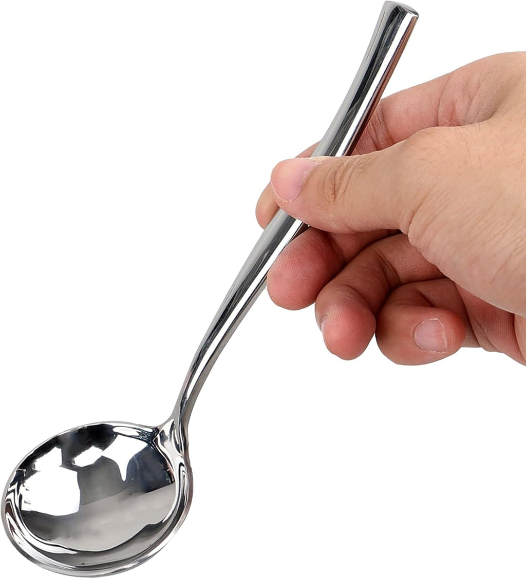 Set of 4 Stainless Steel Gravy Ladles, Small Sauce Ladle Set | 7.6-Inch Mini Serving Ladle Spoons for Soup, Gravy