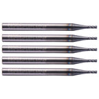 4 Flute Solid Carbide Square End Mill Set(5Pcs, 3/64"), AlTiN Coated