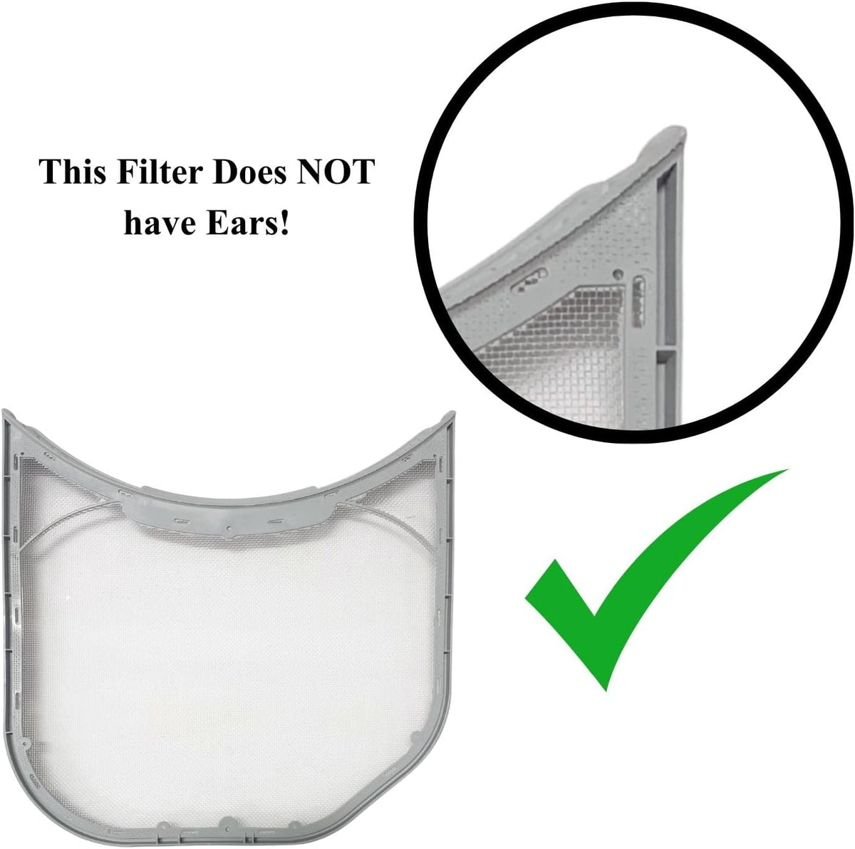 Dryer Lint Filter & Cover Set - No Ears Compatible with LG Model Numbers DLEX4200B, DLE3600V, DLE3400W, DLEX3900W