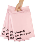 Poly Mailers 10x13 Inch Pink with Build-in Handle Shipping Bags 3 Mil Pretty Thick Self Adhesive Mailing Envelopes